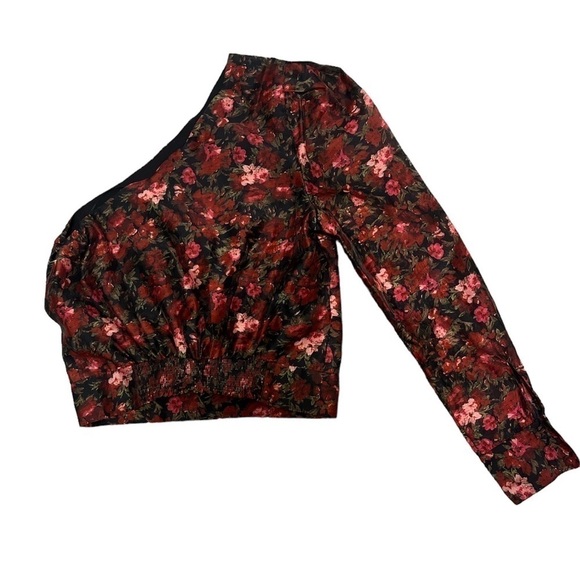 Good American moody floral one shoulder crop top - size XS - Picture 7 of 8